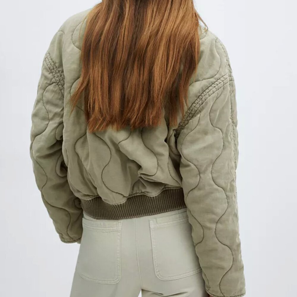 NWOT!   MANGO Women's Quilted Bomber Jacket Size XXL - Picture 4 of 11